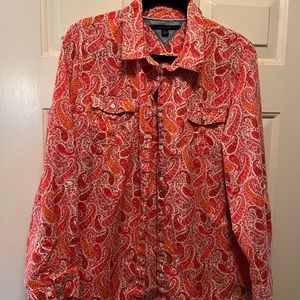 Tommy Hilfiger ladies paisley cotton long sleeve shirt L-XL